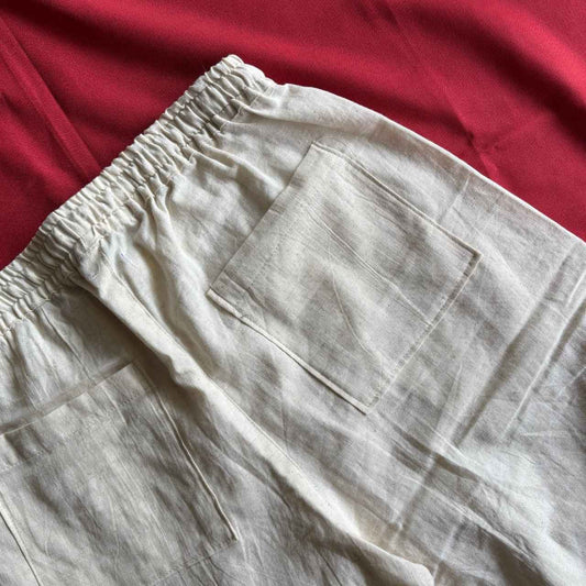 Beige Cotton Pants Women