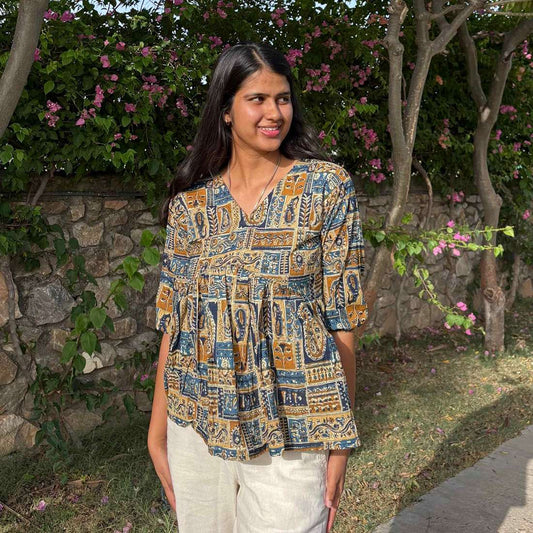 Pure Cotton Alia Cut Printed Short Kurti For Women