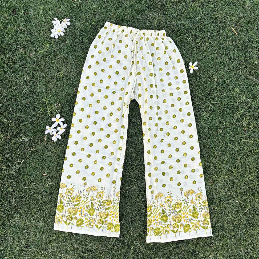 Cotton Green White Printed Co-ord Set For Women
