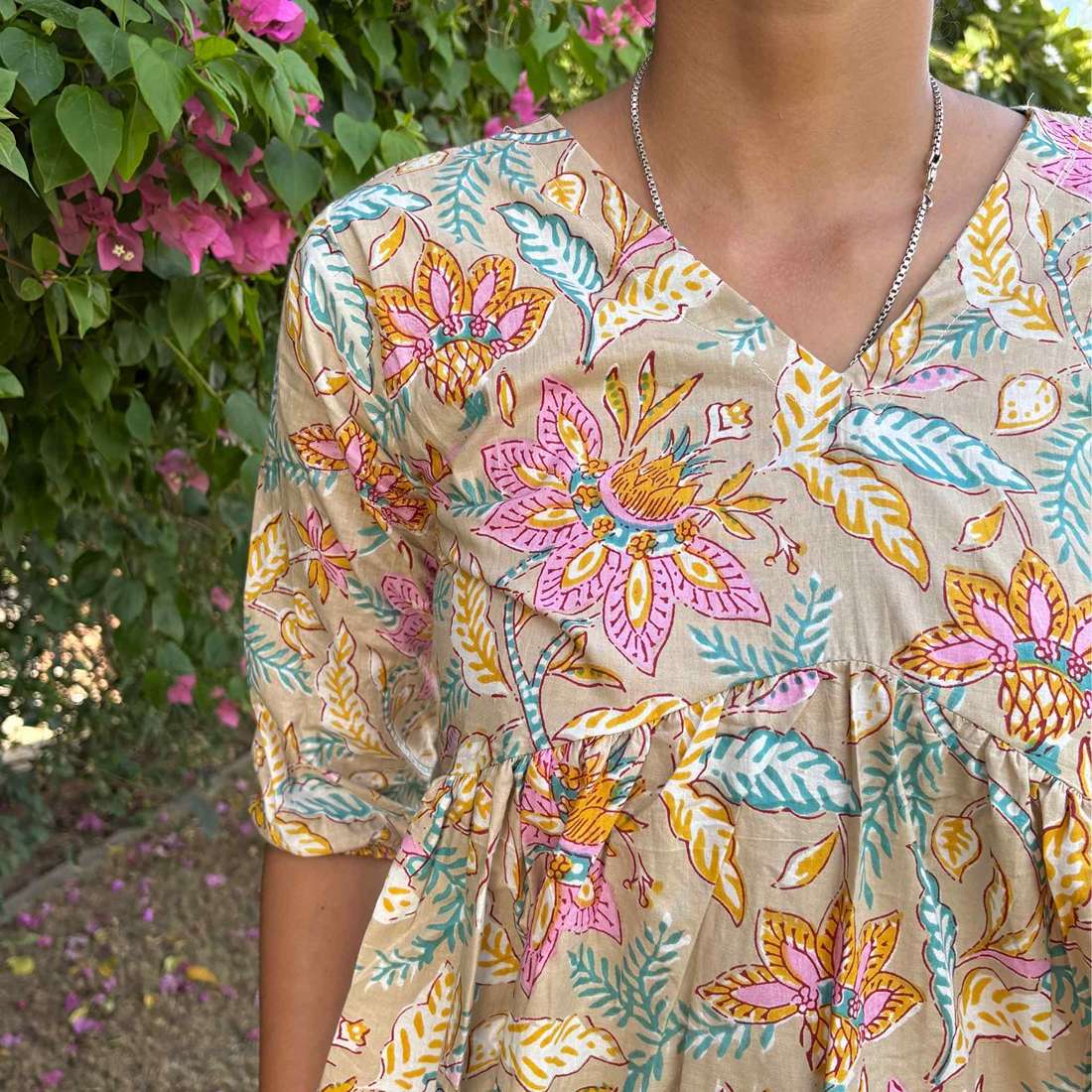 Pure Cotton Alia Cut Floral Printed Short Kurti For Women