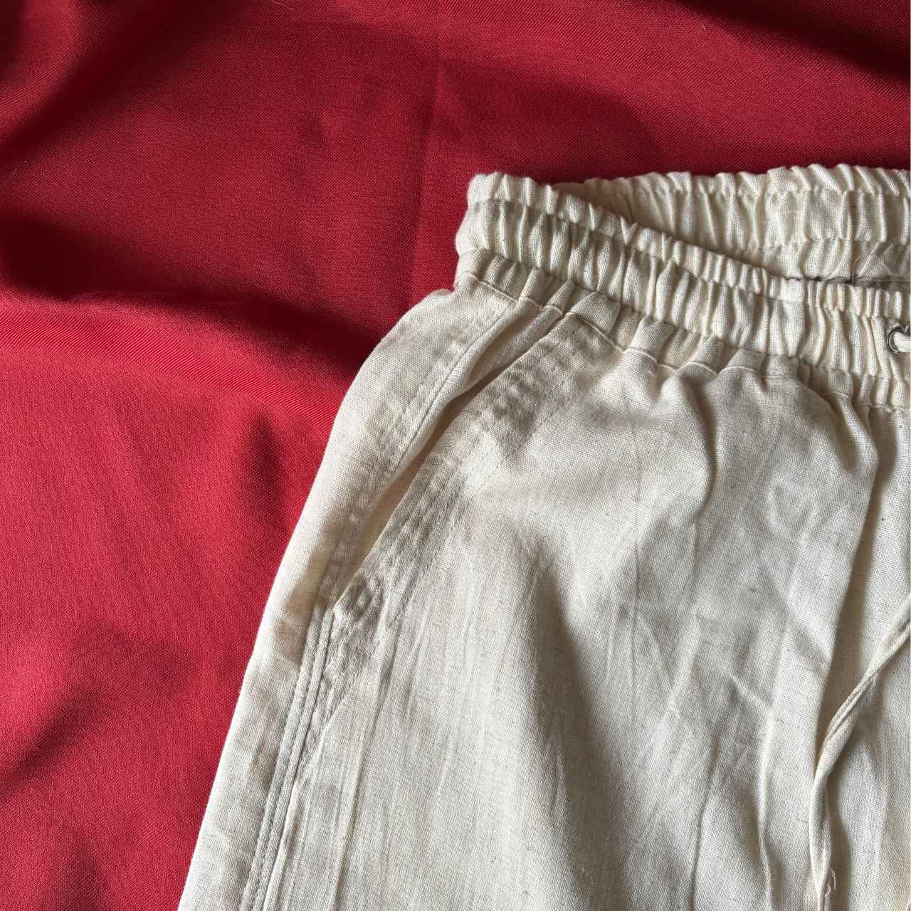 Beige Cotton Pants Women