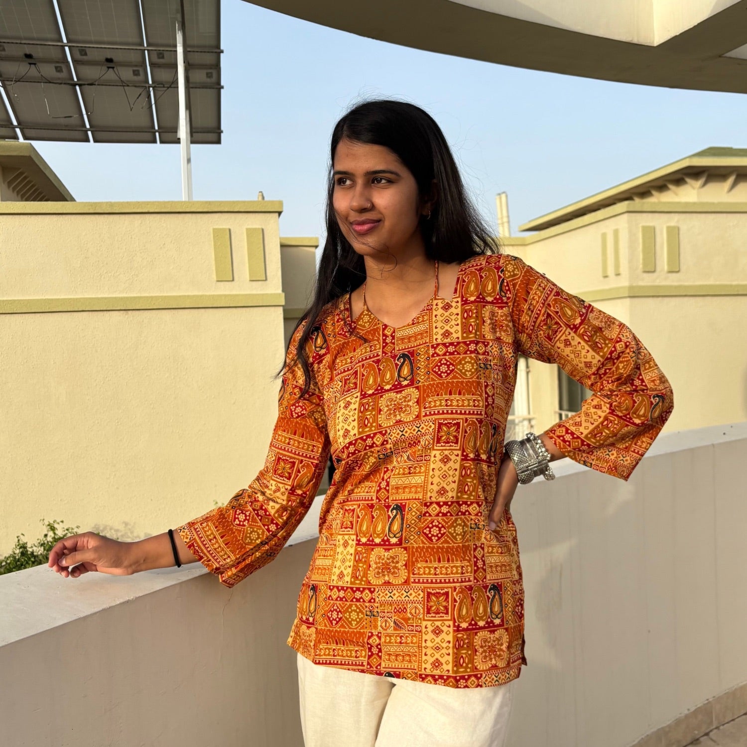 Jaipuri Print Corset Back Kurti Pure Cotton For Women
