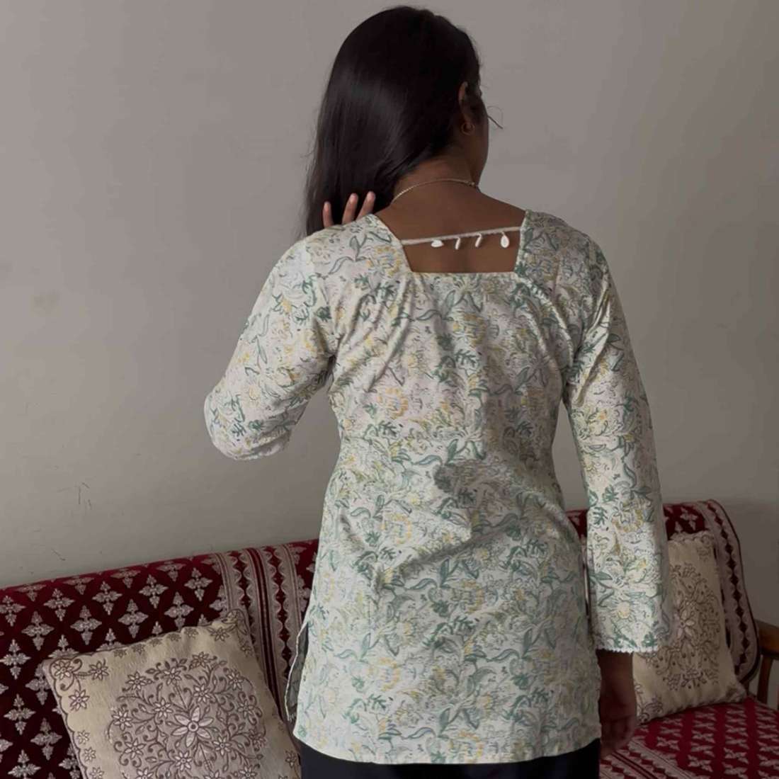 Trending Kurti in White Color, Bell sleeves For Women