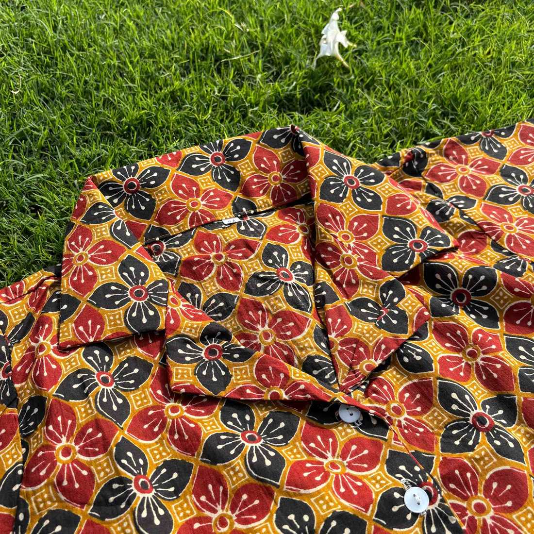 Jaipuri Print Pure Cotton Crop Shirt  For Women
