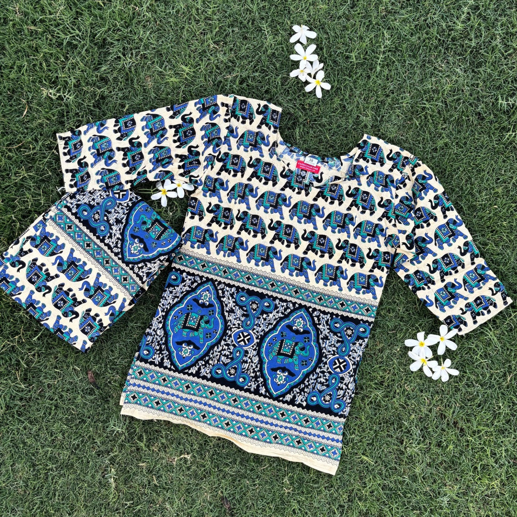 Jaipuri Print Cotton Co-ord Set For Women