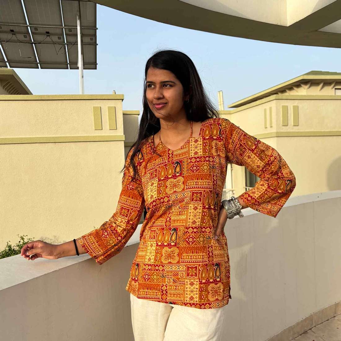 Jaipuri Print Corset Back Kurti Pure Cotton For Women