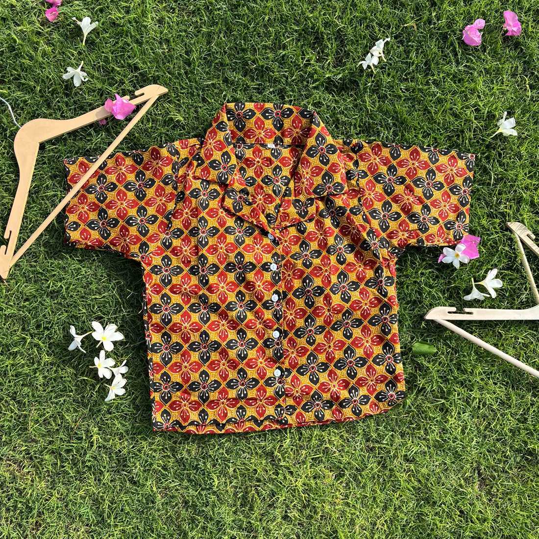 Jaipuri Print Pure Cotton Crop Shirt  For Women