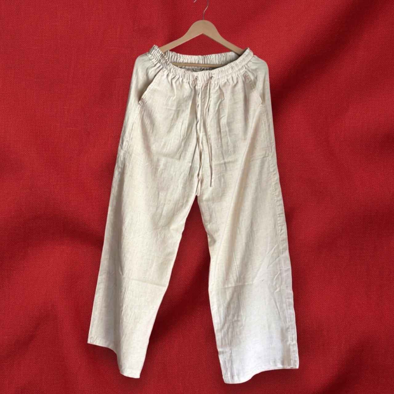 Beige Cotton Pants Women