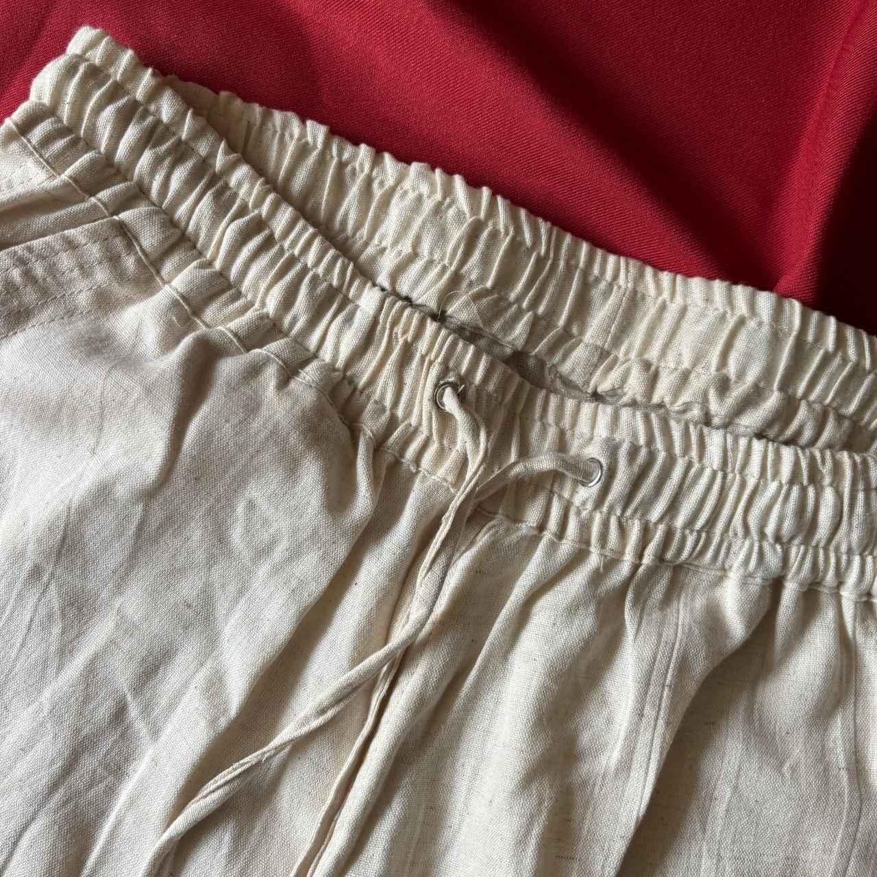 Beige Cotton Pants Women