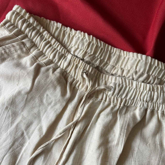 Beige Cotton Pants Women