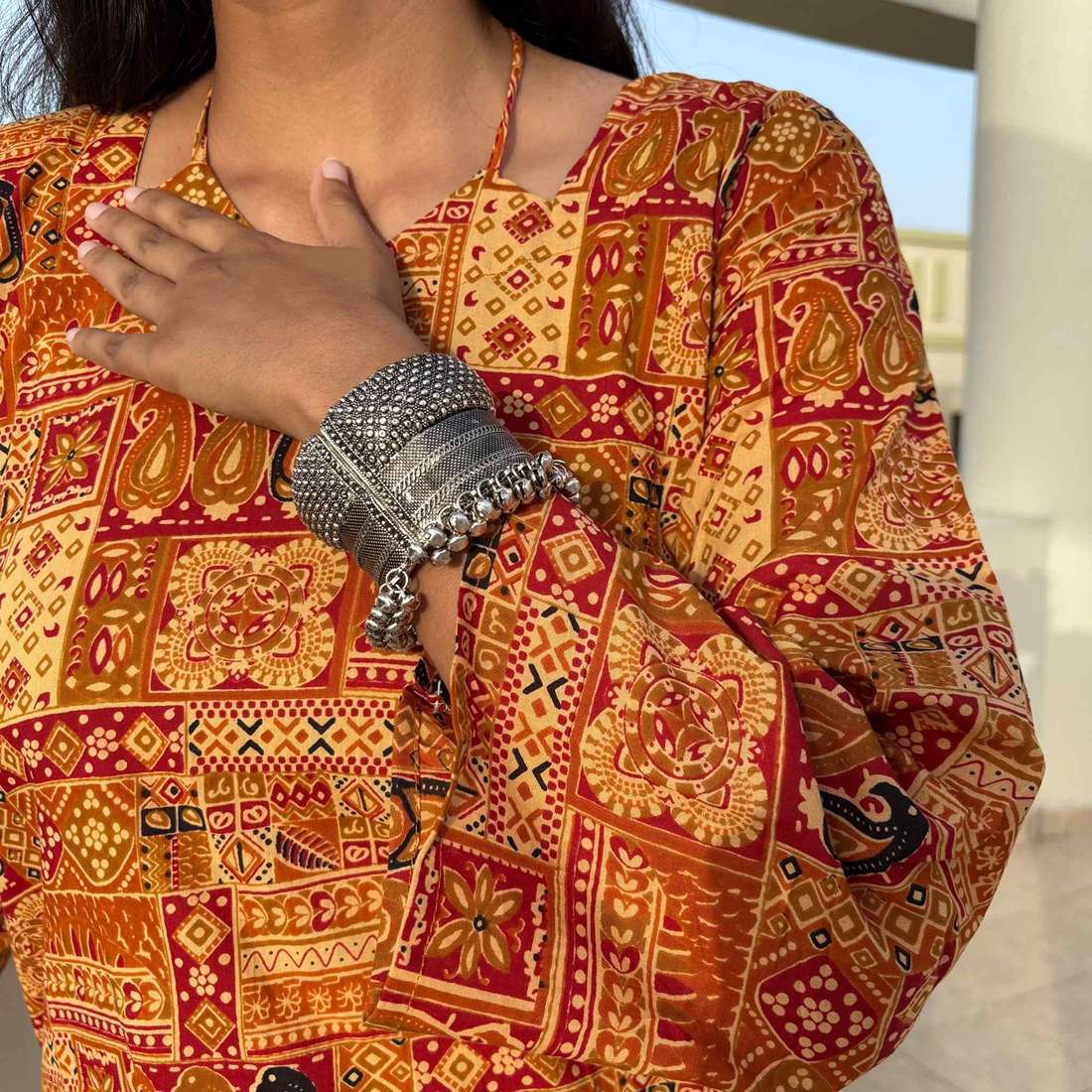 Jaipuri Print Corset Back Kurti Pure Cotton For Women